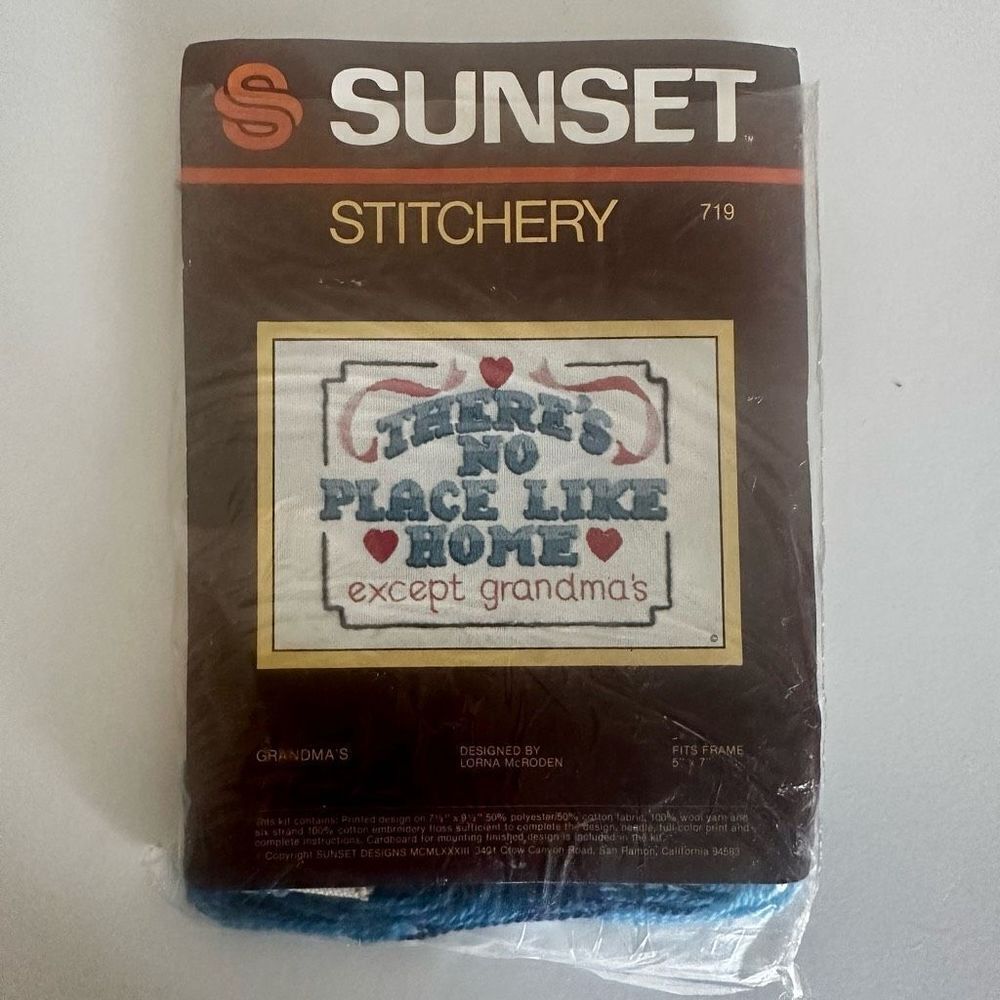 VTG 80’s Completed Stichery/Embroidery There’s No Place Like Home